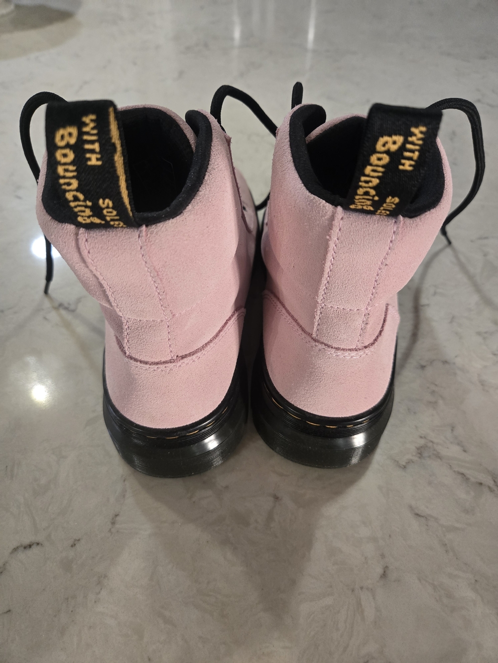 Dr. Martens Pink Suede Lace-Up Combat Boots 8-8.5 New!!! - Picture 7 of 11